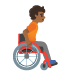 person in manual wheelchair facing right, medium-dark skin tone